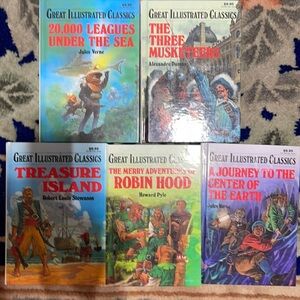 Lot of 5 Great Illustrated Classics Baronet Books Children Kids Hardcover Series